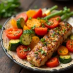 A sizzling plate of hibachi vegetables recipe, including zucchini, mushrooms, and onions, cooked to perfection.