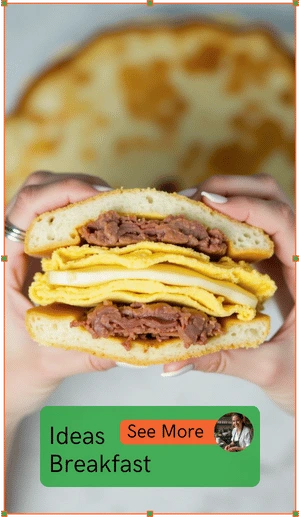 Recipes Alls | Easy and Delicious Recipes for Every Day 2 Hands holding a breakfast sandwich filled with eggs and meat.