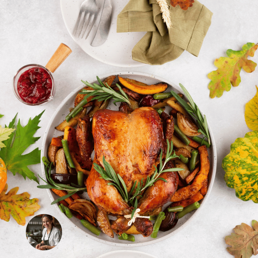 Whole Smoked Duck Recipe with crispy skin, sliced and served with herbs on a wooden platter